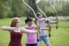 Archer practicing safely at an outdoor target range