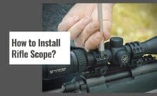 Rifle scope mounted on a firearm for optic installation setup