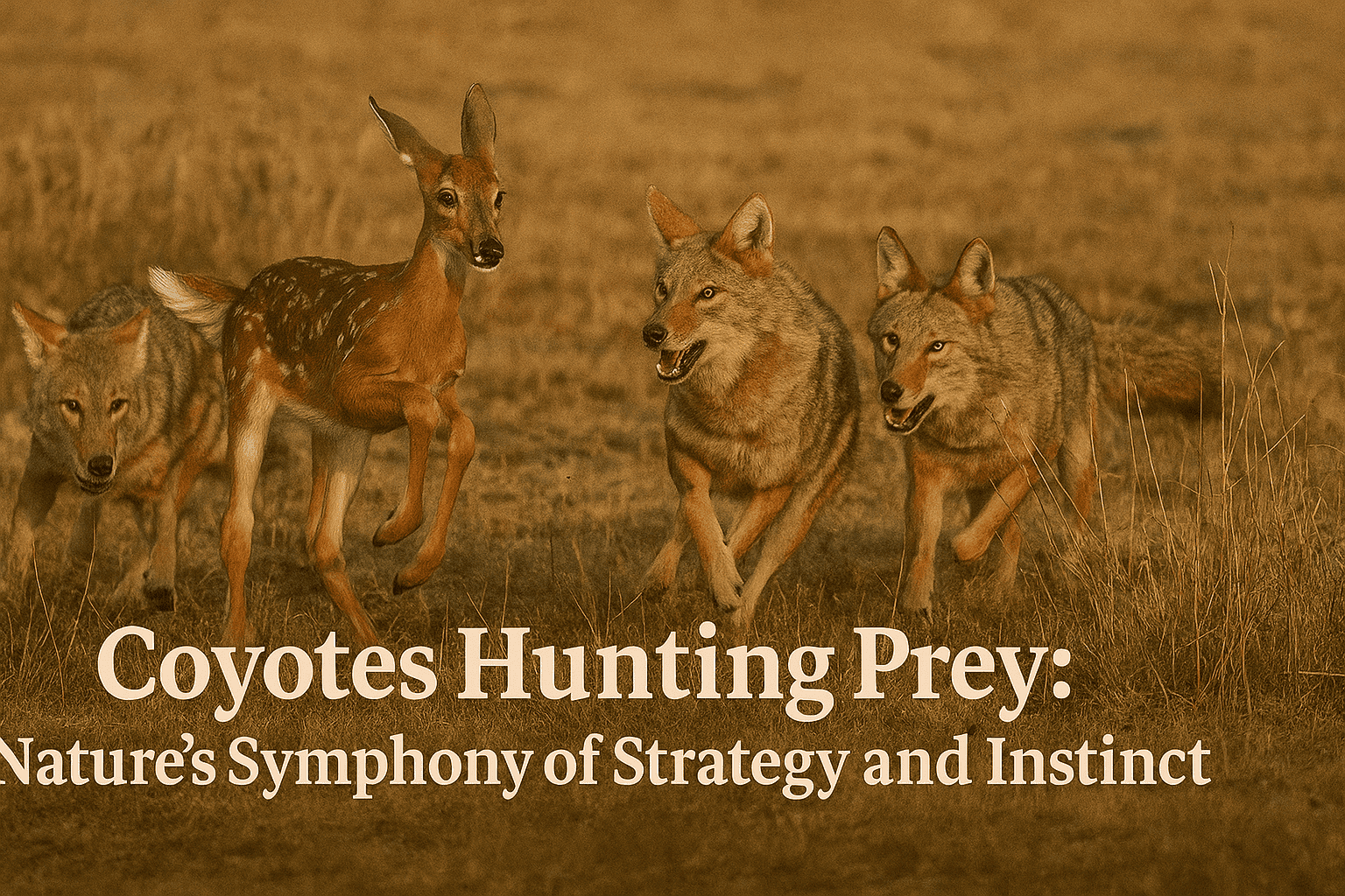 coytes hunting prey