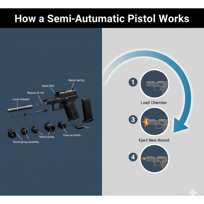 How a Semi-Automatic Pistol Works