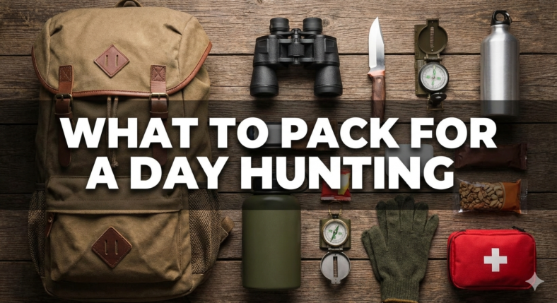 Day hunting pack checklist with essential field gear