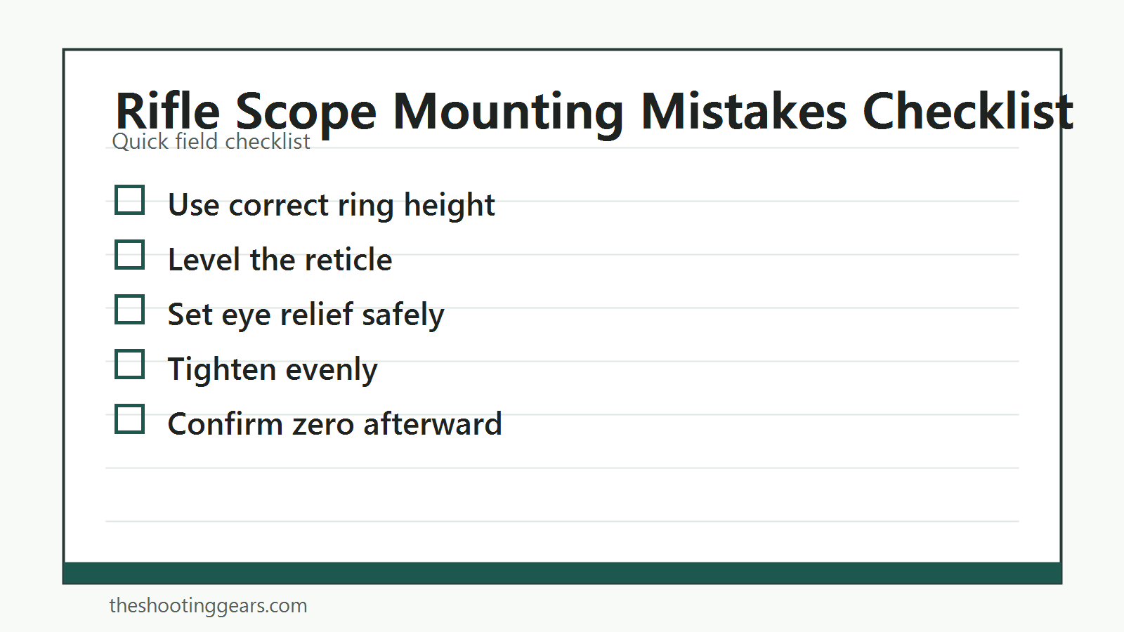 Checklist of common rifle scope mounting mistakes to avoid during setup
