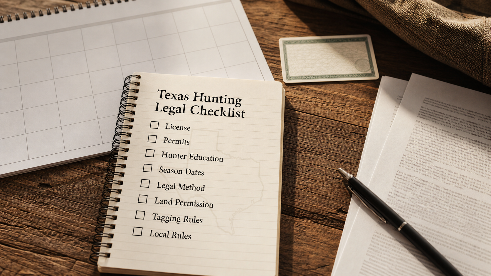 Texas hunting legal checklist for license permits legal method and local rules
